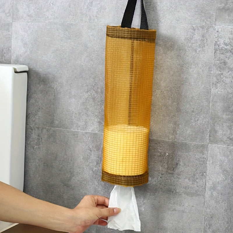 1pc Hanging Plastic Bag Organizer for Kitchen, Bathroom & Office