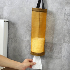 1pc Hanging Plastic Bag Organizer for Kitchen, Bathroom & Office