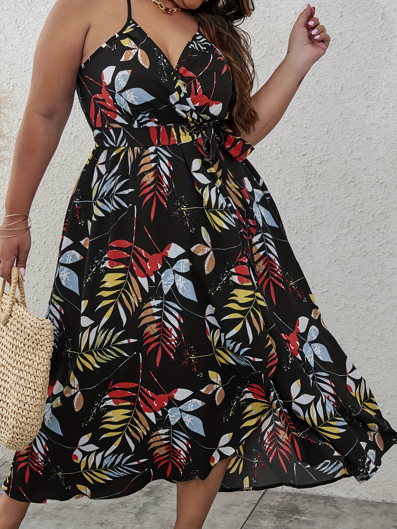  Tropical Print Maxi Dress