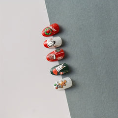 5D Christmas Nail Art Stickers Snowflake Snowman - Self Adhesive Nail Decals