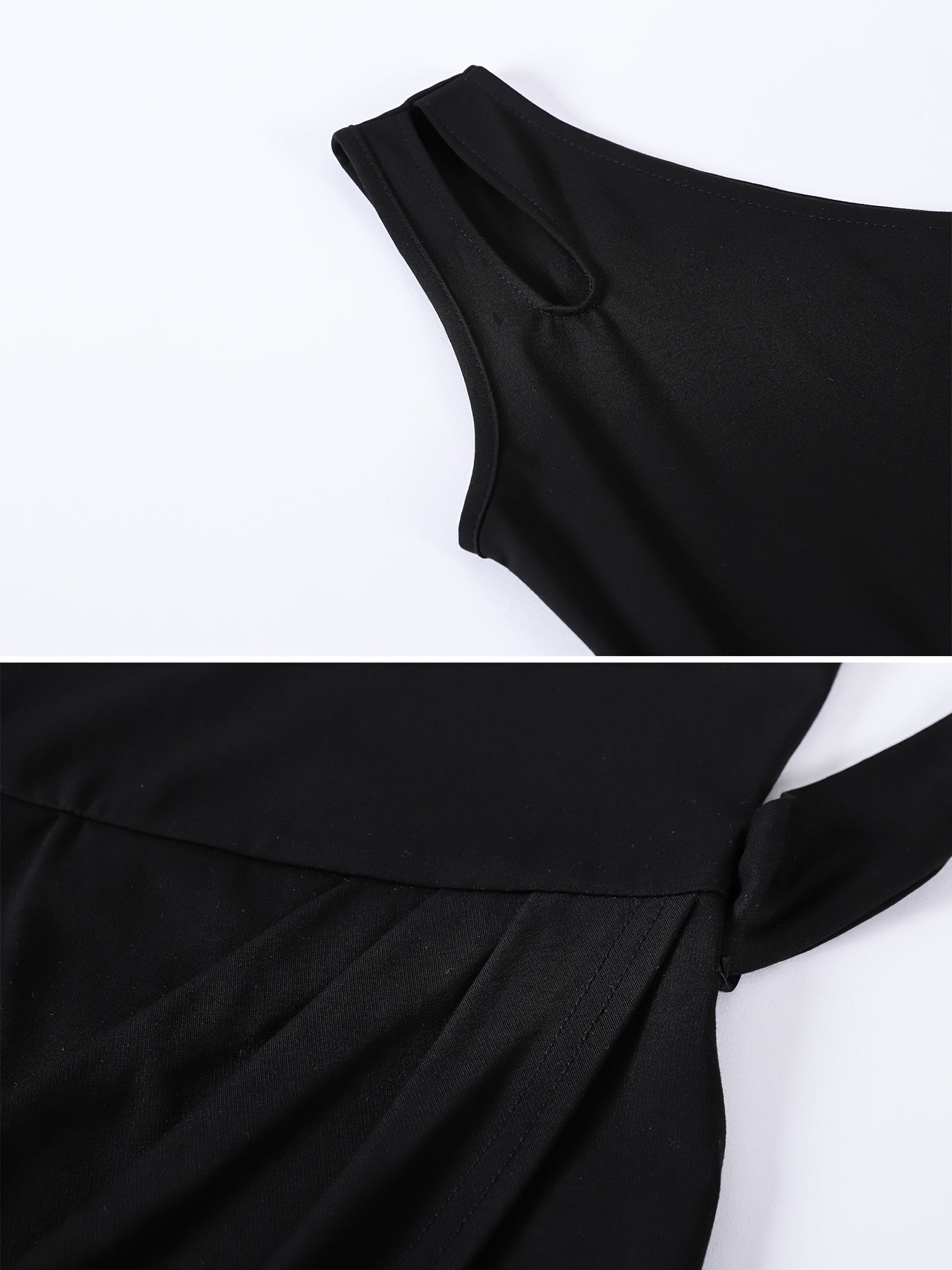 One Shoulder Cut Out Bodycon Dress with Belt for Girls