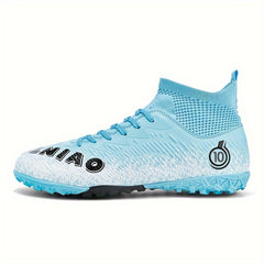 Boys' High Top TF Football Boots Anti-skid Breathable Soccer Cleats