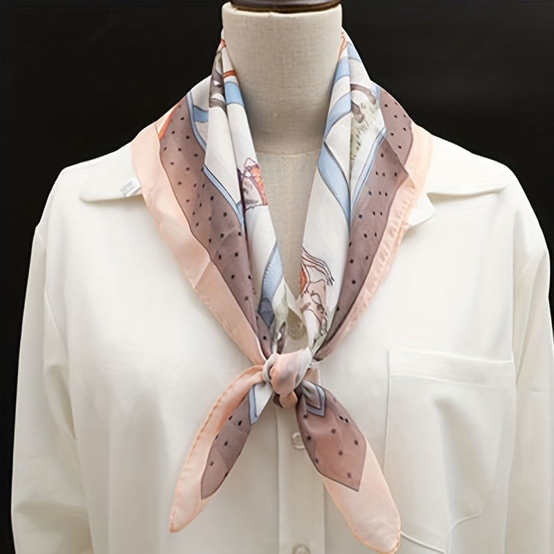 Chain Print Chiffon Neckerchief Scarf Bandana Head Wrap Hair Accessory