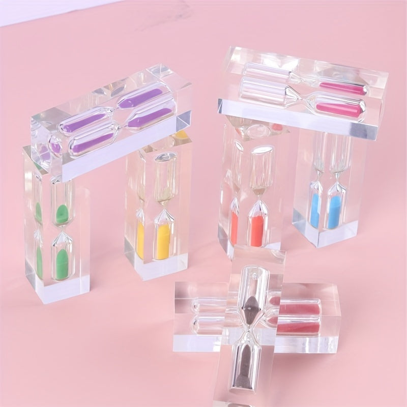 Vintage Acrylic Crystal Glue Hourglass Timer, 3-Minute Creative Safe Ornaments