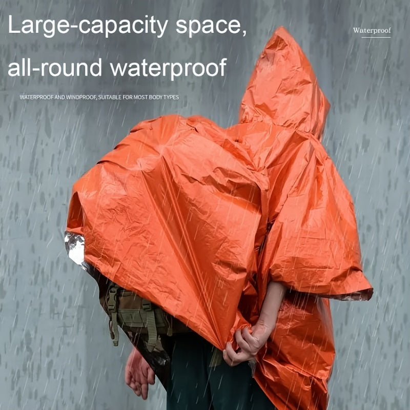 Portable Reflective Windproof Raincoat for Emergency Hiking