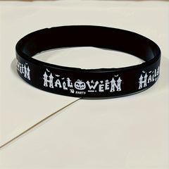 1 Pc Halloween Stretch Silicone Wristband Rubber Bracelet For Halloween Gift