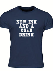 Men's Letter Print T Shirt for Summer Outdoor Activities