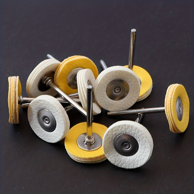 10pcs Leather Buffing Wheel 3x25mm Polishing Grinding Disc Rotary Tool