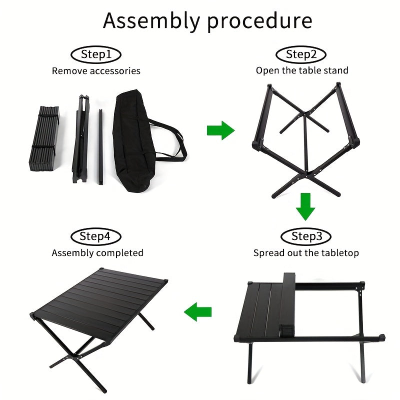 1pc Folding Picnic Table Outdoor Camping Lightweight Aluminum Table