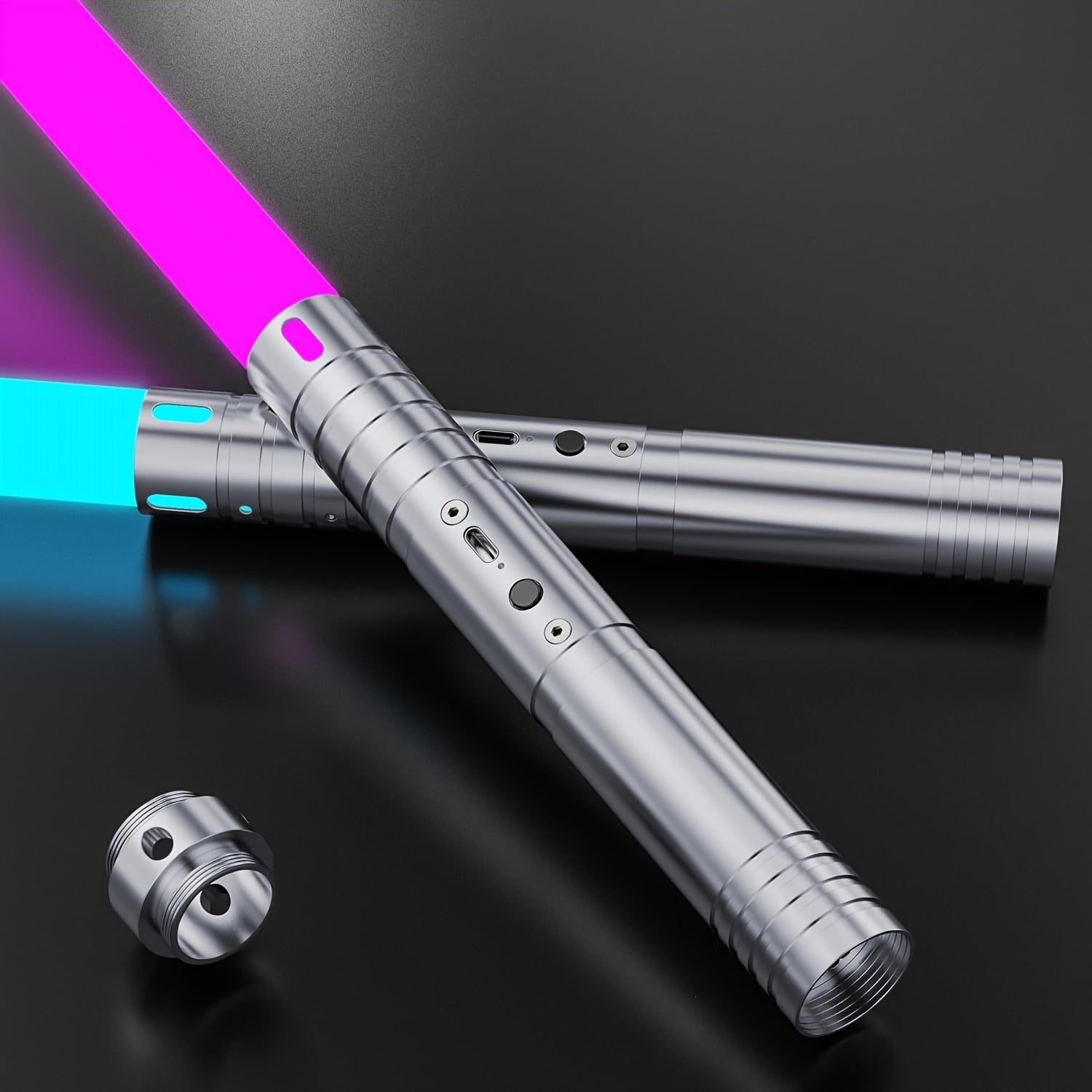 15 Colors Luminous Sword Metal Handle Rechargeable Dueling Sword 3 Sound Modes