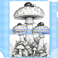 Mushroom Forest Coloring Book - 24 Pages
