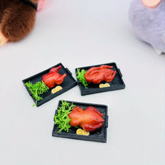 Miniature Christmas Roast Chicken and Duck Scene Model Doll House Decor
