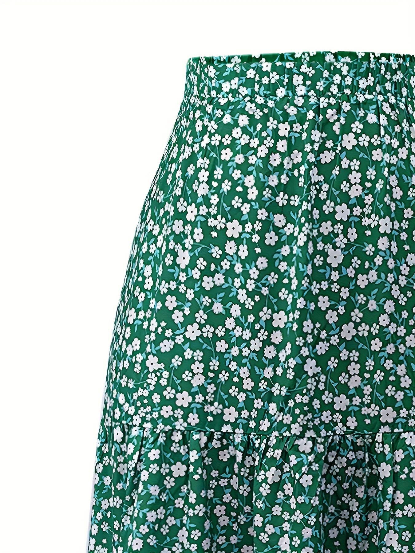  Ditsy Floral Print Maxi Smock Skirt
