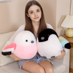 Creative Bird Plush Toy with Pink Accents