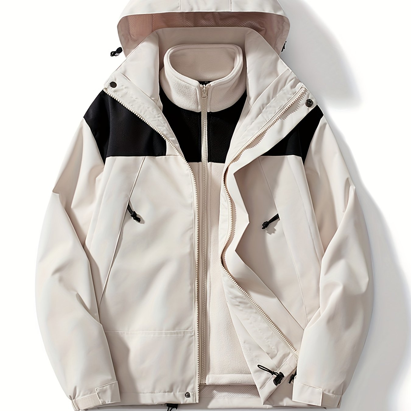 3 in 1 Block Outdoor Sports Jacket Windproof Waterproof Fleece Warm Punch Jacket