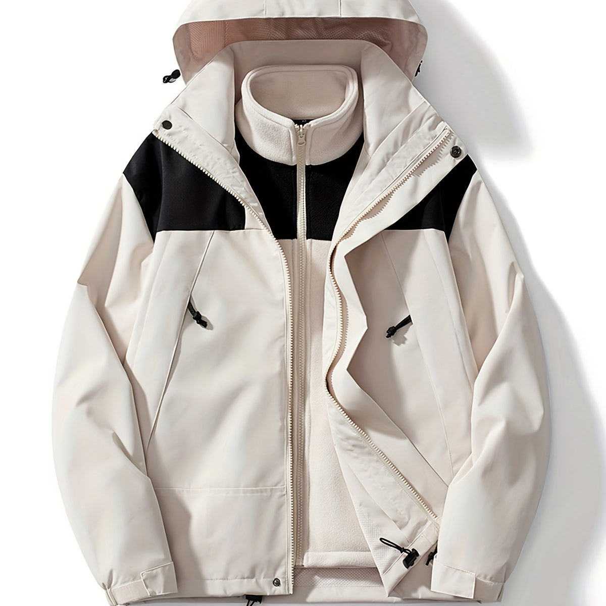 3 in 1 Block Outdoor Sports Jacket Windproof Waterproof Fleece Warm Punch Jacket