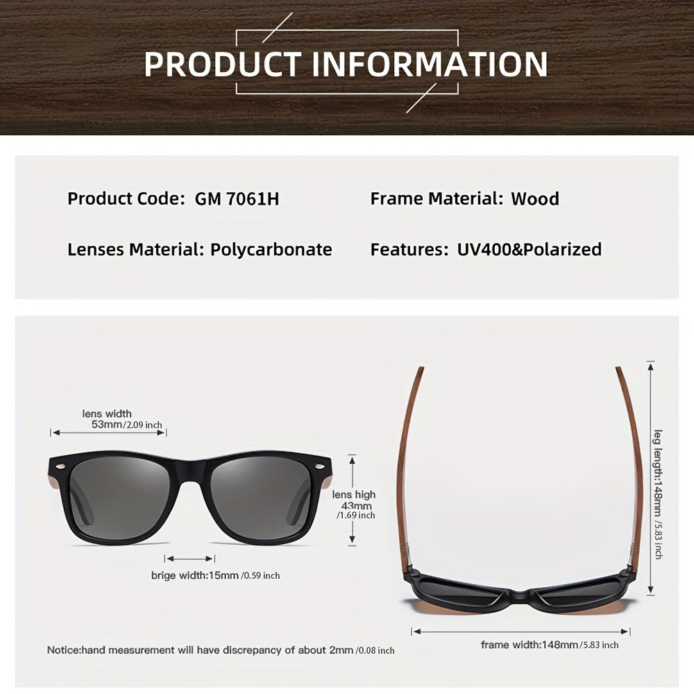 Wooden Polarized Sunglasses for Outdoor Sports Running Cycling