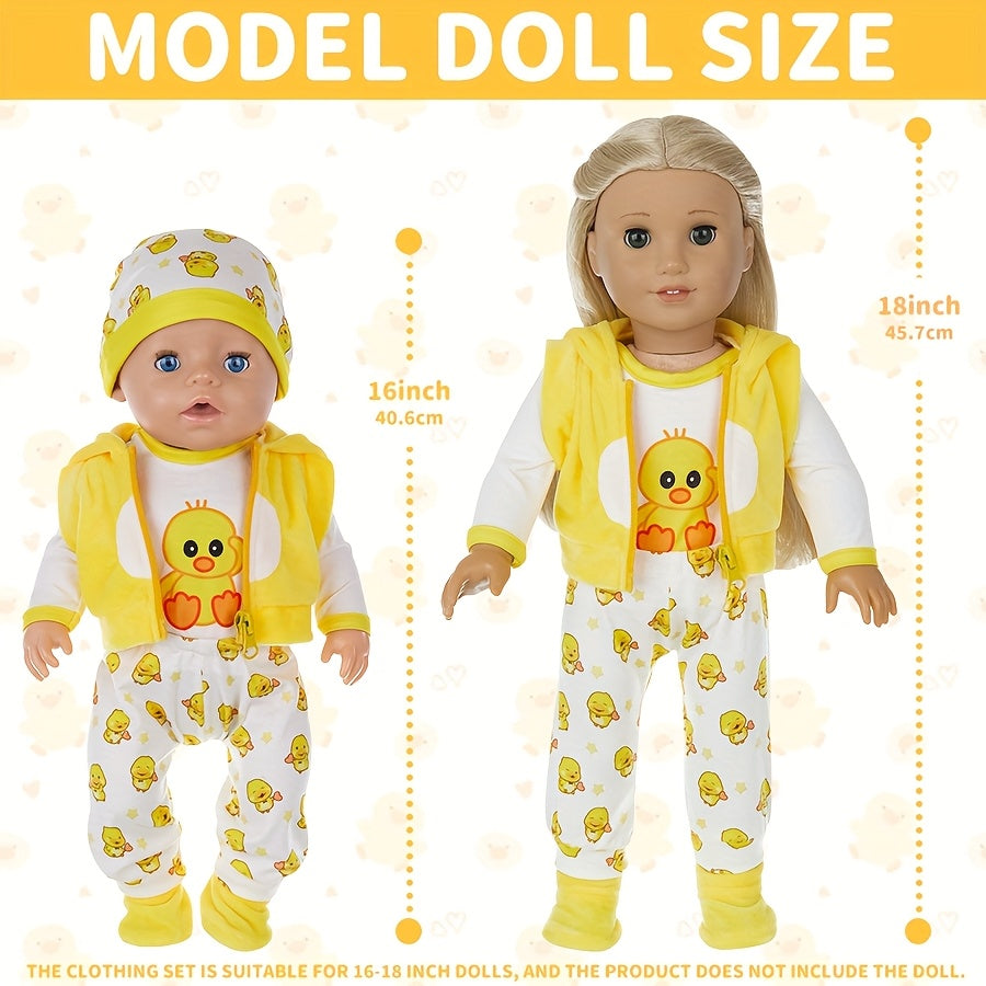 5pcs Yellow Duck Set for 17-18 inch Reborn Dolls and Girls