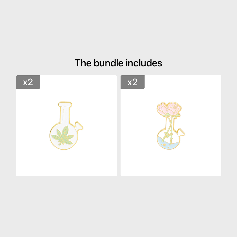Cartoon Bottle Plant Series Metal Pin Badge for Clothes Backpack Hat