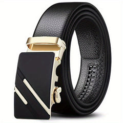Men's Automatic Buckle PU Leather Belt
