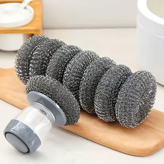 Pot Clean Brush Kitchen Dish Cleaning Brush Reusable Steel Brush