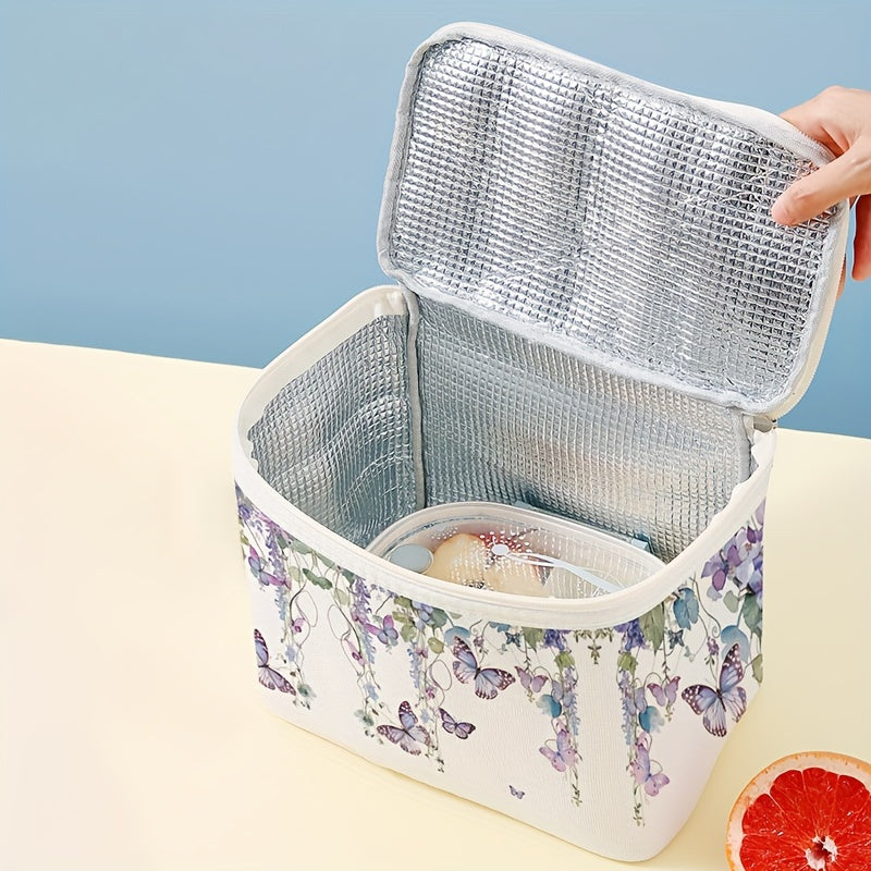 Butterfly Print Insulated Lunch Bag for Teens and Adults