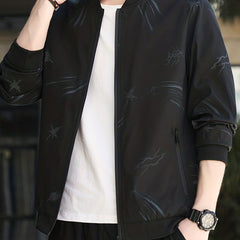 Men's Full Zip Windbreaker Jacket Casual Baseball Coat