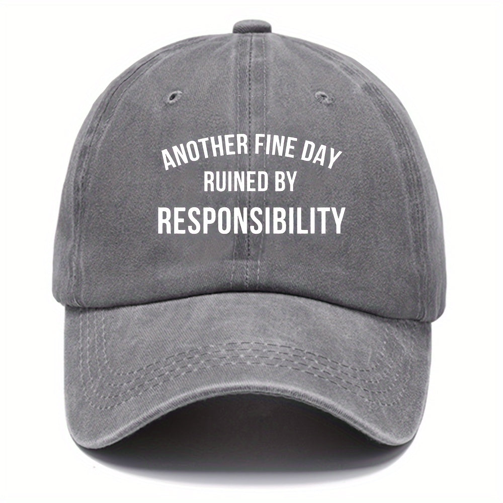 Letter Printed Washed Cotton Baseball Cap Sun Protection Hat