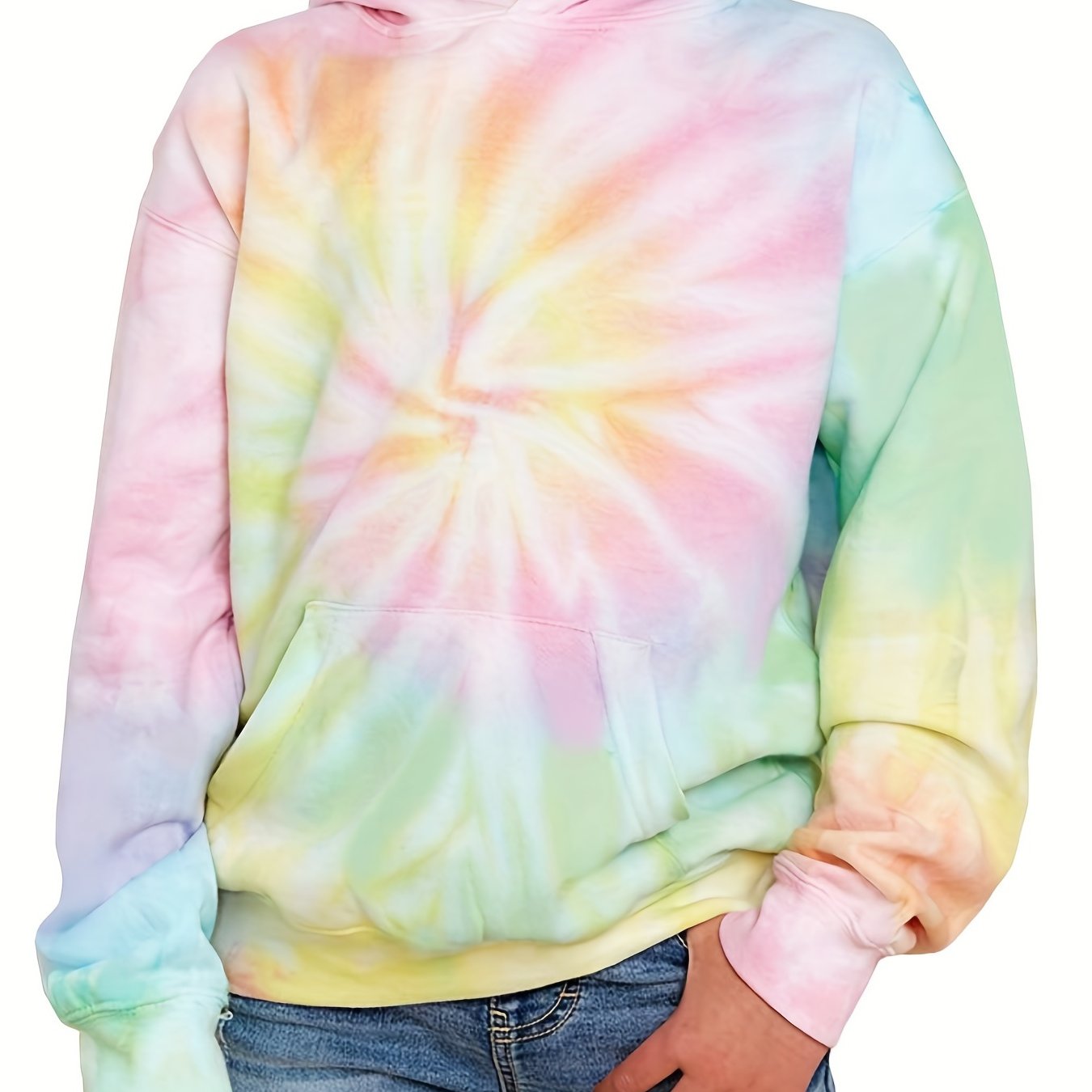 Tie Dye Print Boys Hooded Sweatshirt for Spring Fall