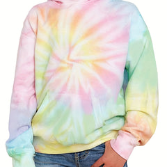 Tie Dye Print Boys Hooded Sweatshirt for Spring Fall