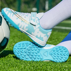 Boy's Turf Football Boots Velcro Closure Anti-skid TF Soccer Cleats
