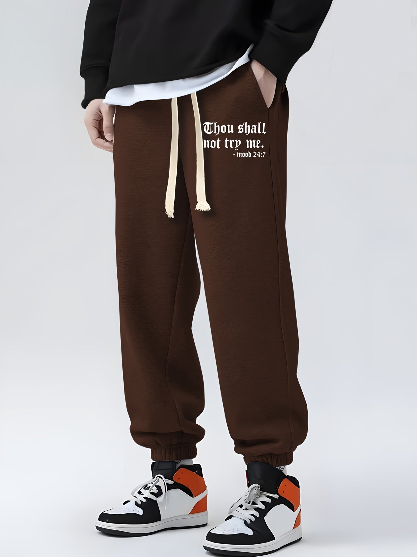 Men's Print Sweatpants Casual Drawstring Joggers With Pockets