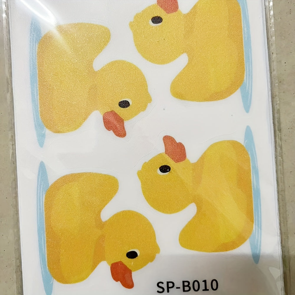 6Pcs Yellow Duck Bathtub Stickers Waterproof Bathroom Stickers