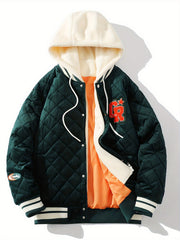 Men's Warm Double Sided Hooded Coat Fleece Hood Jacket