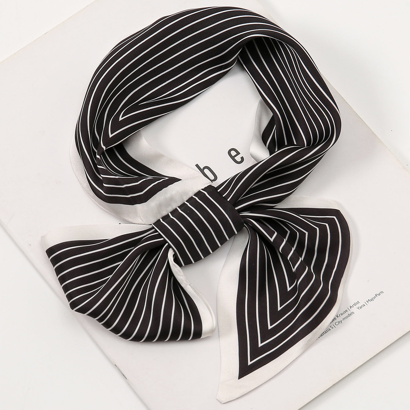 Polka Dots Print Skinny Silk Scarf Women's Neck Scarves