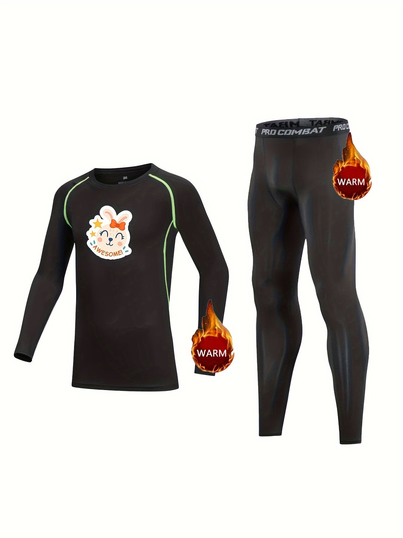 2pcs Kids Fleece Sets Long Sleeve Crew Neck Pullover Elastic Waist Pants