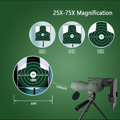High Powered Monocular Telescope 25-75x Magnification 60mm Objective Lens