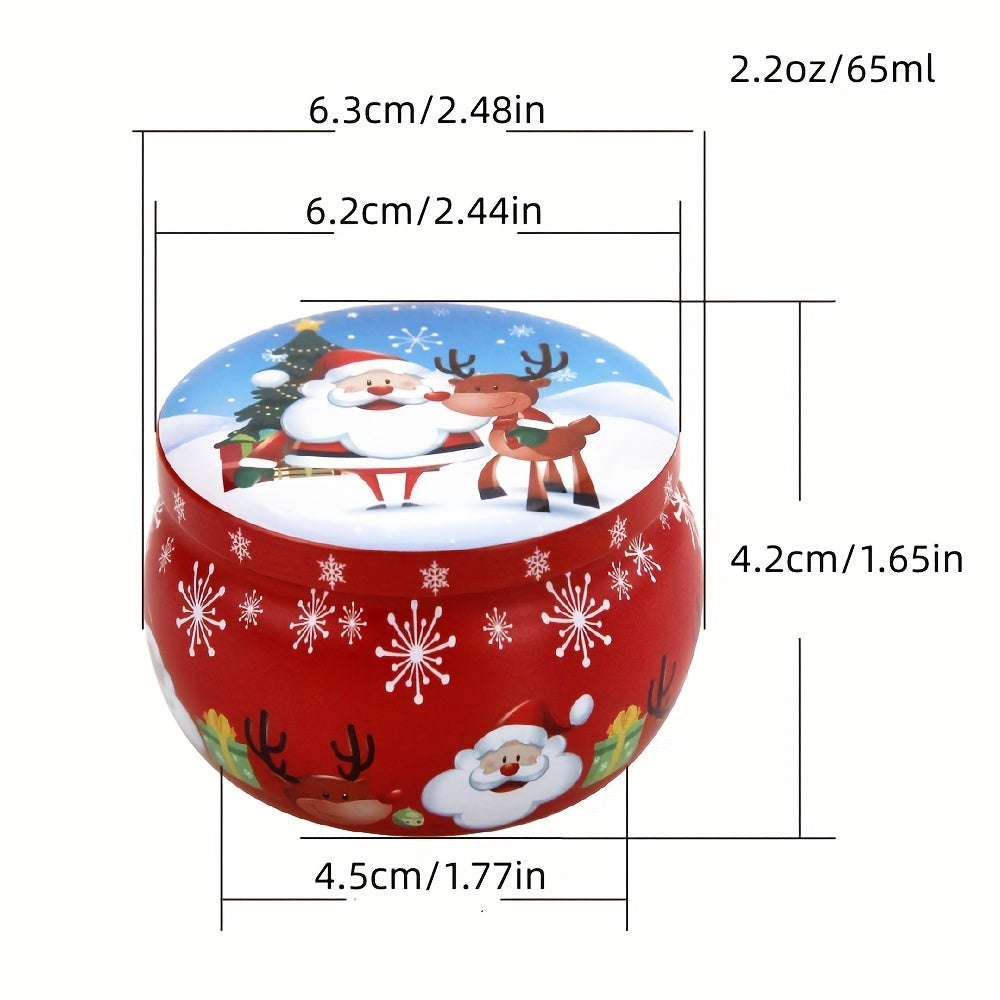 4pcs Retro Boho Small Candy Jars Christmas Candy Boxes Small Iron Round Tea Boxe