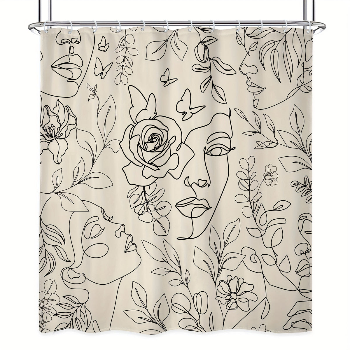 Abstract Face Shower Curtain