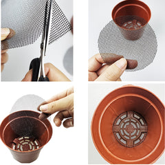 50pcs Bonsai Mesh Drainage Screens Flower Pot Hole Mesh Pad Square