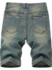 Men's Distressed Denim Shorts Casual Street Style