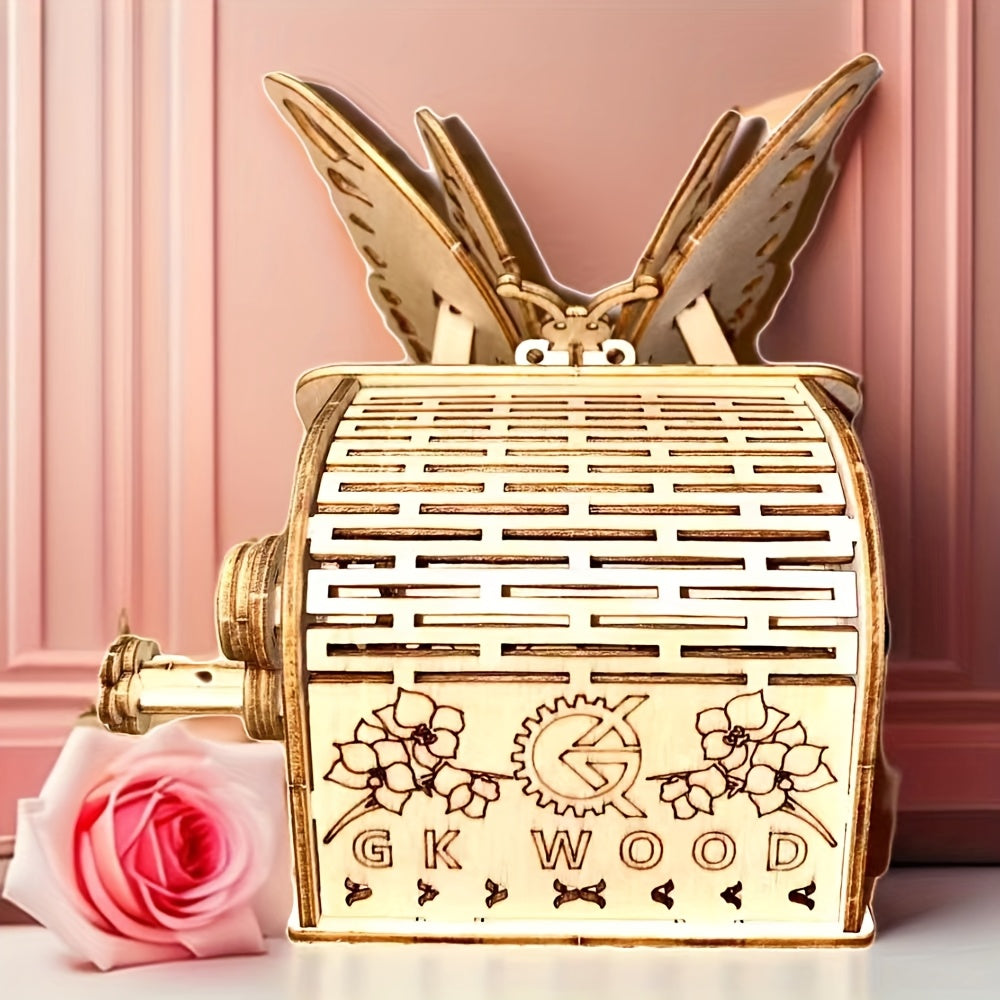 3D Butterfly Box Puzzle with Gear Mechanism