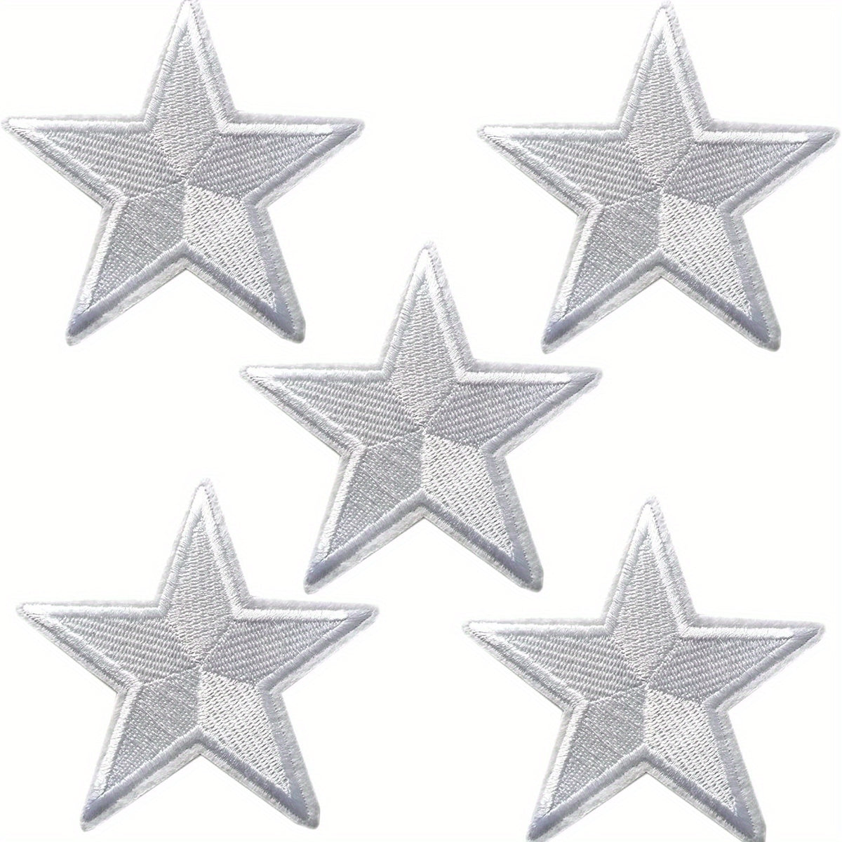 5pcs Stars Iron On Patches Sew On Embroidered Applique Repair Patch DIY Crafts