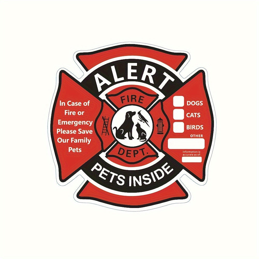 Pet Safety Stickers Pack - Fire Rescue Alarm, Internal Stickers