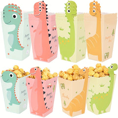 12 Pcs Dinosaur Popcorn Box Candy Cookies Packaging Bag