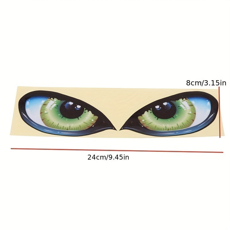 Reflective Sticker Pair Green Eyes Car Motorcycle Rear Mirror Side Window