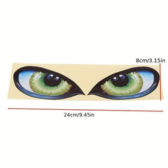 Reflective Sticker Pair Green Eyes Car Motorcycle Rear Mirror Side Window