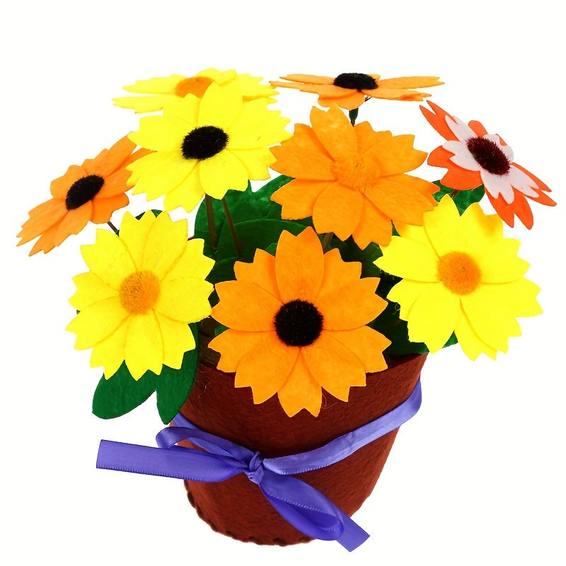 Kids DIY Flower Pot Kit Fabric Art Plant Toy