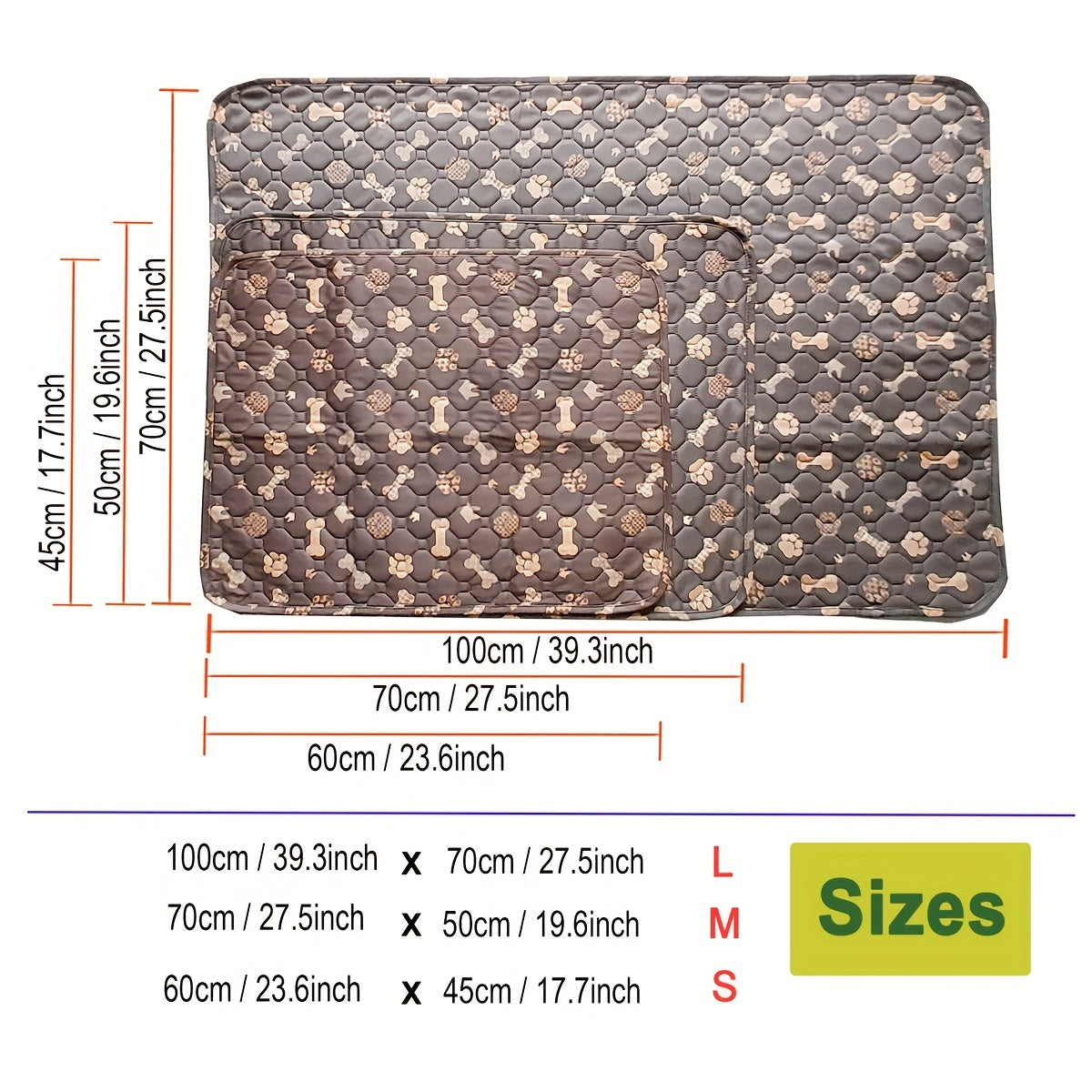 Washable Reusable Pet Pee Pads for Dogs Cats Waterproof Non Slip Button Training