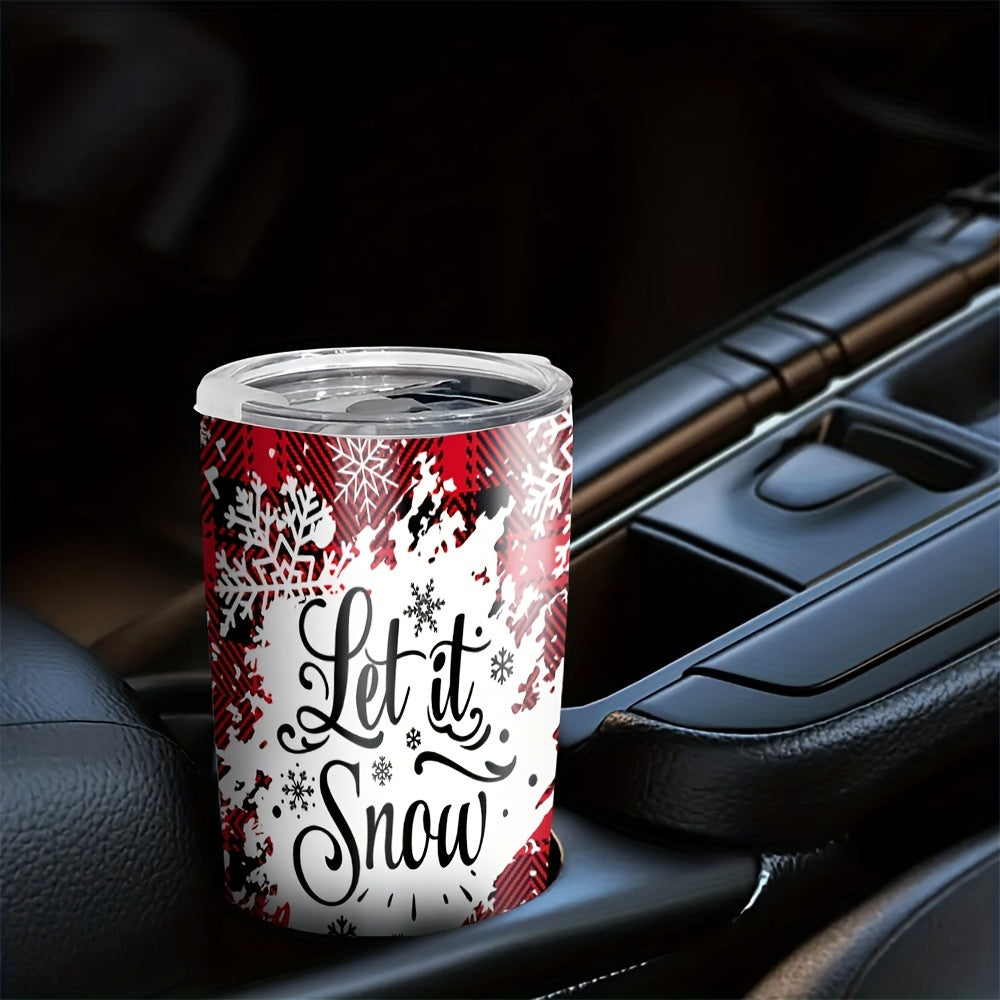 Christmas Printed Stainless Steel Water Cup 590ml Double Layer Vacuum Bottle